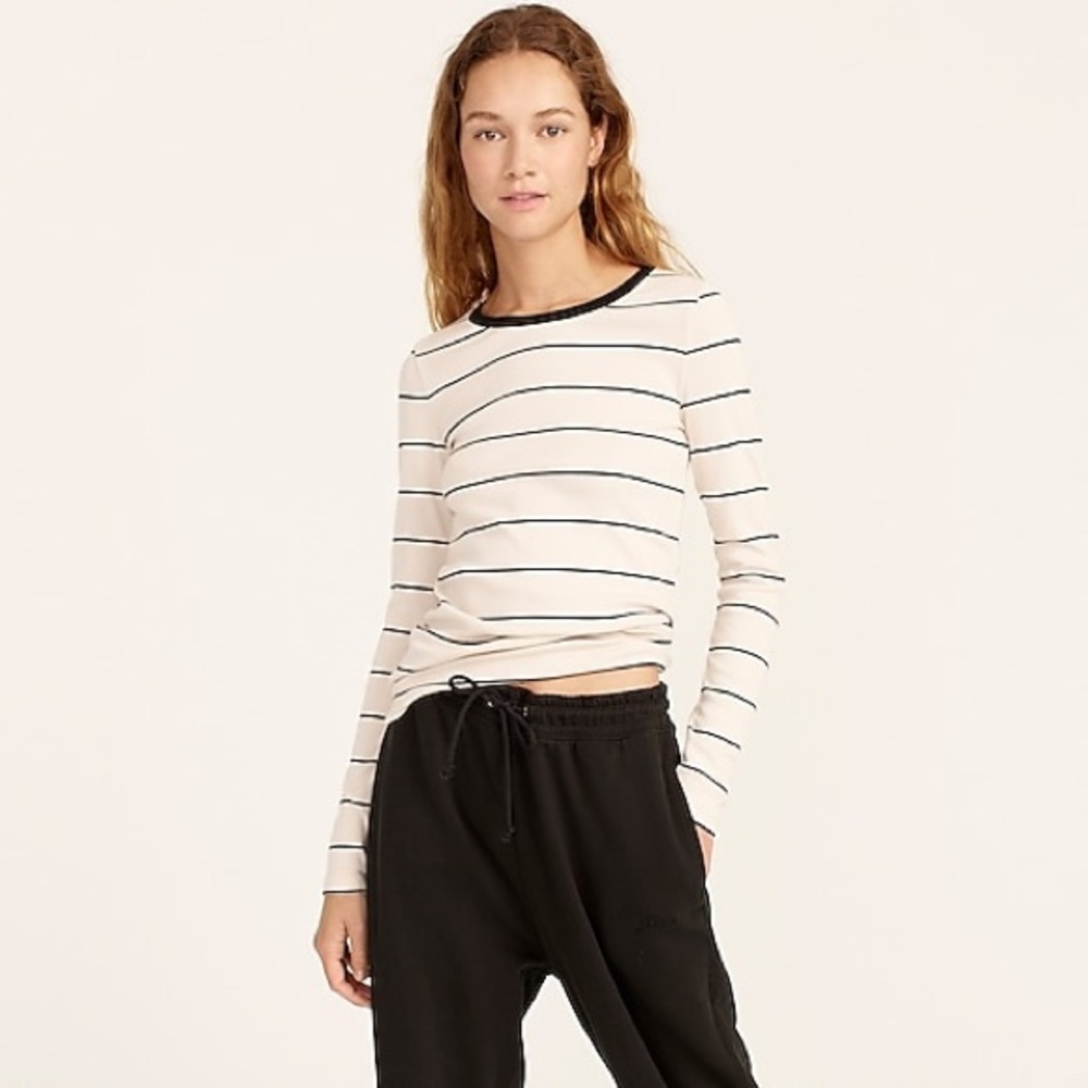 J.crew Slim perfect long-sleeve T-shirt in stripes Med NWT